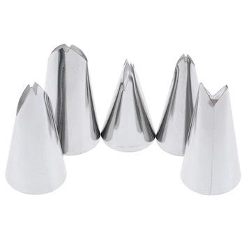 

5 Pcs Set Leaves Nozzles Stainless Steel Icing Piping Nozzles Tips Pastry Tips For Cake Decorating Pastry Fondant Tools