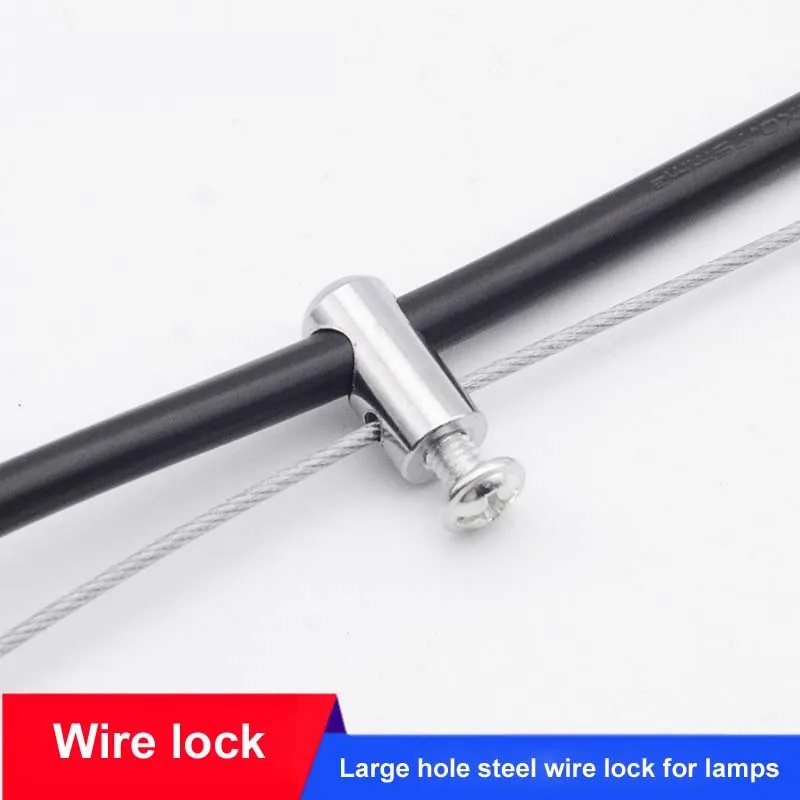 Steel Wire Lock Chandelier Pendant Lamp Adjustable Hanging Wire Metal Fixed Locker Hardware Lighting Accessories 10PCS