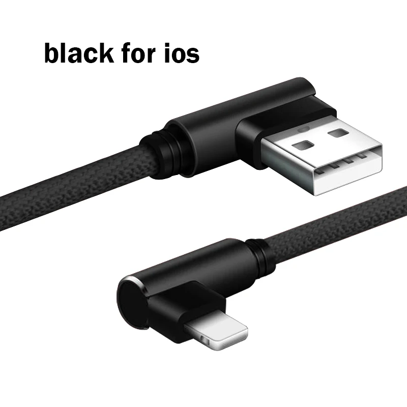 Black For IOS X91 двойной локоть передачи данных 0,25 м 1 м 2 м Android для iphone 7 8 XS мобильный телефон зарядный кабель usb type-C micro usb - Цвет: Black For IOS