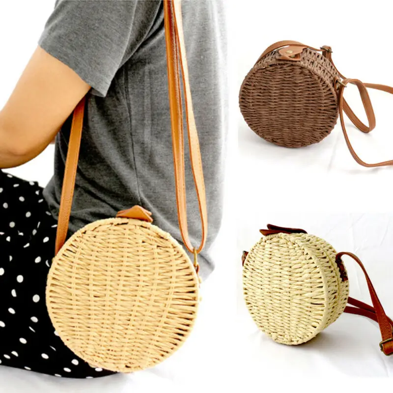 

Women Boho Rattan Shoulder Bags Handbag 2019 arrival Summer Classic Crossbody