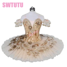 Профессиональная балетная пачка с цветами телесного цвета для женщин, классическая балетная пачка с бархатом, профессиональные Балетные костюмы для взрослых, BT9030