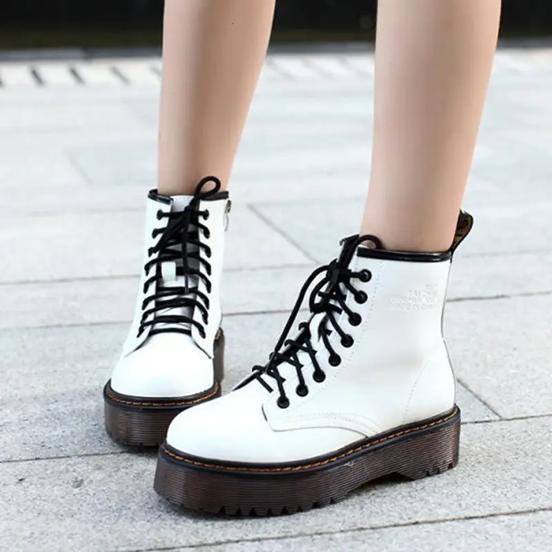 

High Patent Leather Autumn Thick Bottomed Woman Boots Boots Woman Short Boots Women's Shoes