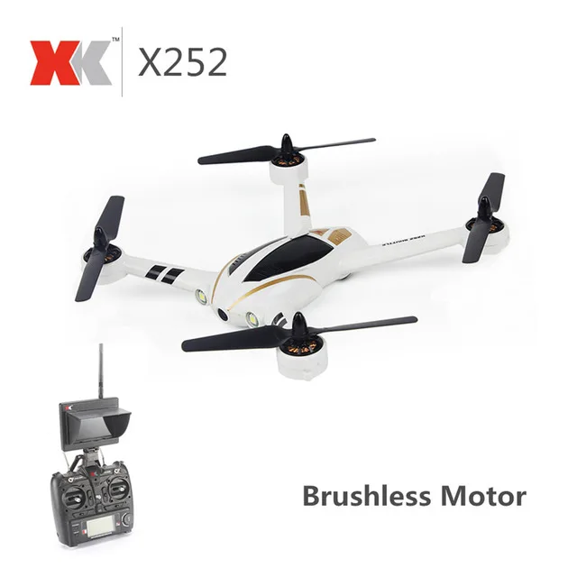 

XK X252 5.8G FPV With 720P 140 Degree Wide-Angle HD Camera Brushless Motor Highlight LED Lights 7CH 3D 6G RC Quadcopter RTF