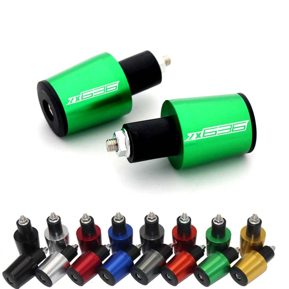 CNC 22 мм ручки для руля крышки наконечника Kawasaki Ninja ZX6R ZX636 2004 2016 с логотипом (ZX