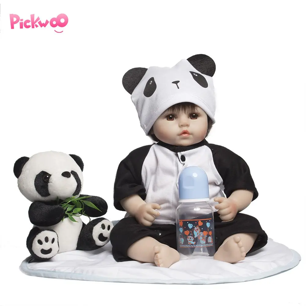 

Pickwoo silicone reborn doll 18'' 48CM Baby girl Dolls soft Silicone Boneca Reborn Brinquedos Bonecas children's day gifts toys