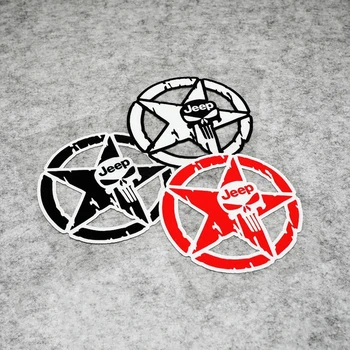 

LuLuSticker #132 10x10cm 3M Military Stars Car Stickers and Decals Skull Design Motorcycle Helmet Fuel Tank Safety Bike Stickers