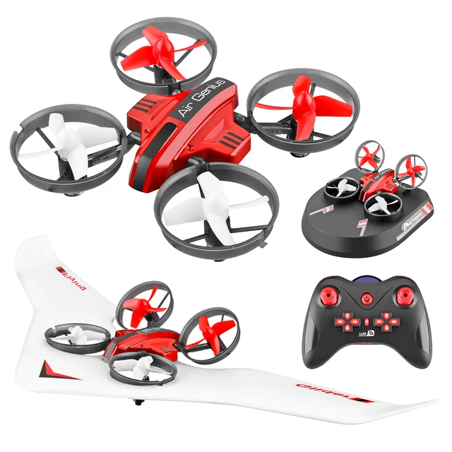 3 in 1 RC Vehicle Flying Drone Land Driving Boat Mini Quadcopter Glider Hovercraft Boat Mode Fixed Wing Children Kids Toy Gift 2