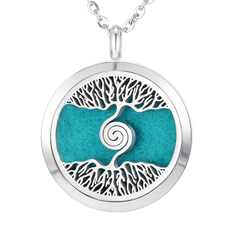 036 Essential Oil Diffuser Locket Pendant Necklace