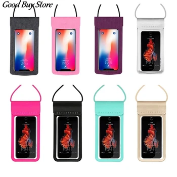 

Touchable PVC Mobile Phone Bag Change Bags Girls Beach Swimming Pool Waterproof Pouch Touch Screen Shoulder Wallet Universal