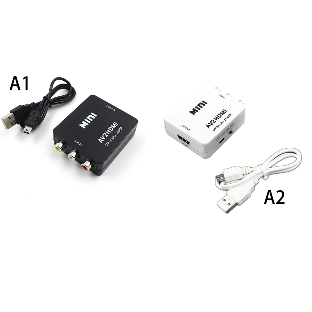  1pcs HD AV2VGA Video Converter Box Convertitore AV RCA CVBS a VGA Video Converter Conversor con 3.5