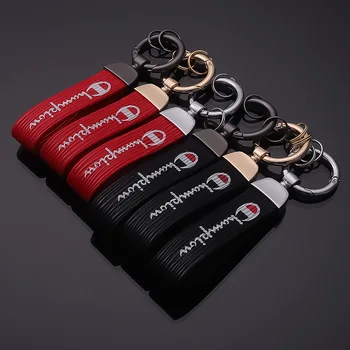 

Metal Circle Buckle Leather Keychain Champion Leather Keychains Wallet Car Auto Waist Anti-lost Key Chain Keyholder Trinket