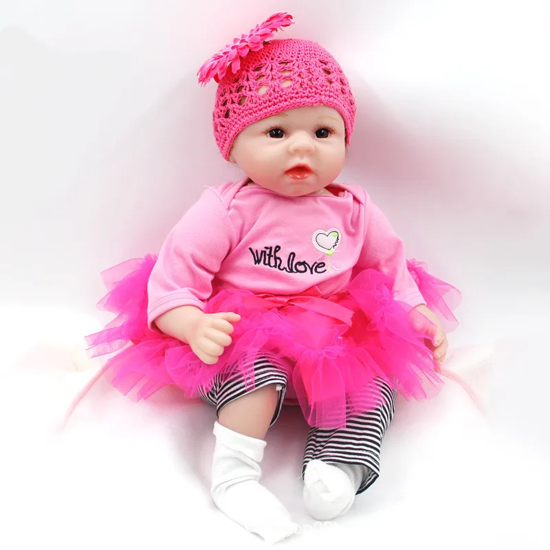 22 дюйма 55 см кукла для новорожденных bebe мини маленьких девочек силиконовая