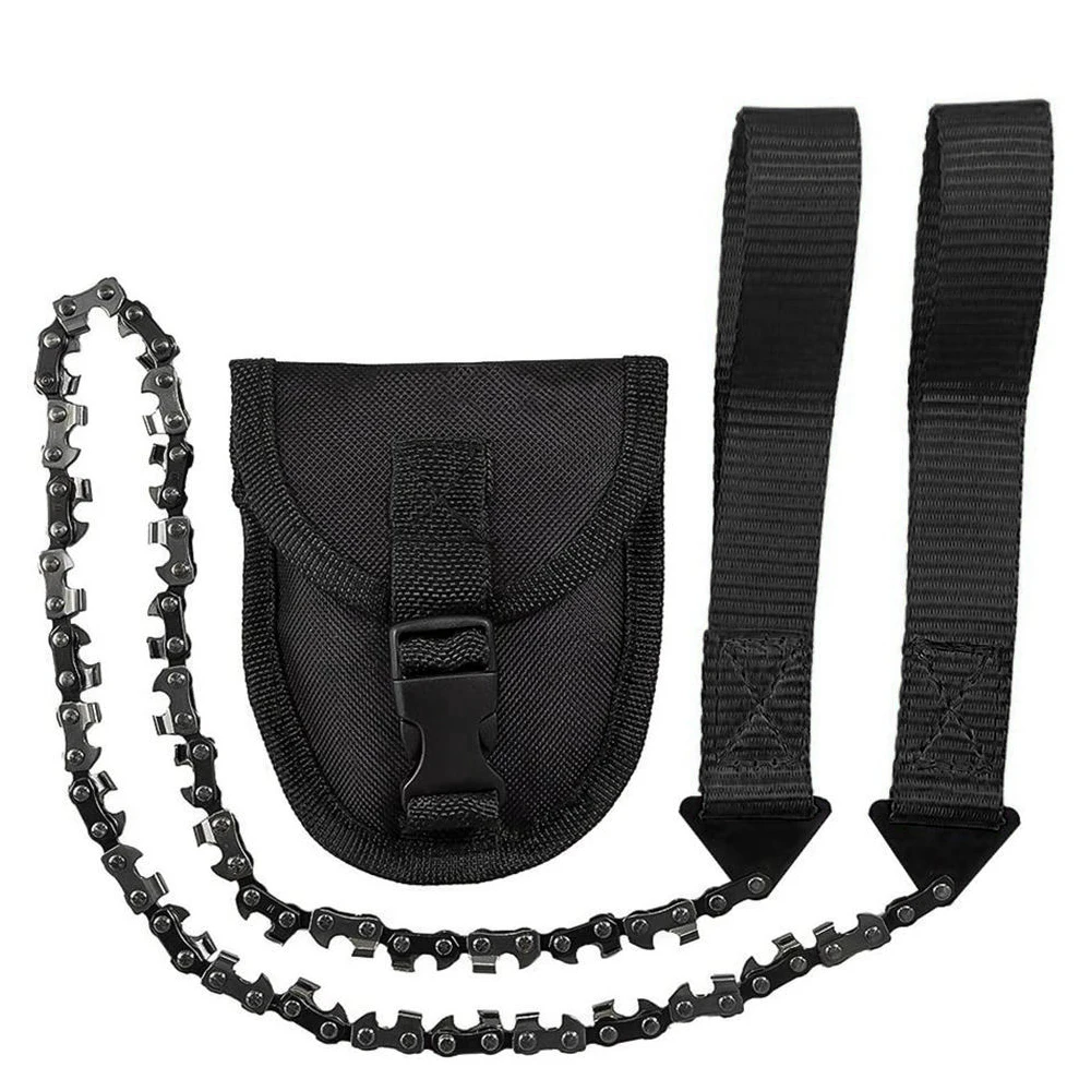 Garden Tools 24-inch Portable Outdoor Survival Hand Zipper Saw Wire Saw Handheld Chains Wood Cutting Tool 11/33 Tooth Orange