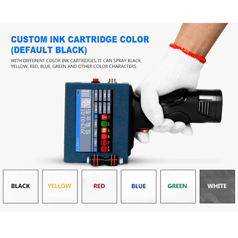 Handheld Inkjet Printer Label Printer Portable For Date Bar Code QR Code for Plastic, Textile, Metal, Wood, Glass, Stone, PVC
