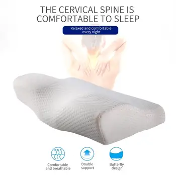 

Memory Foam 50*30*10cm Health Cervical Pillow Slow Rebound Pillow Creative Comfortable Relax Neck Protection Butterfly Shaped