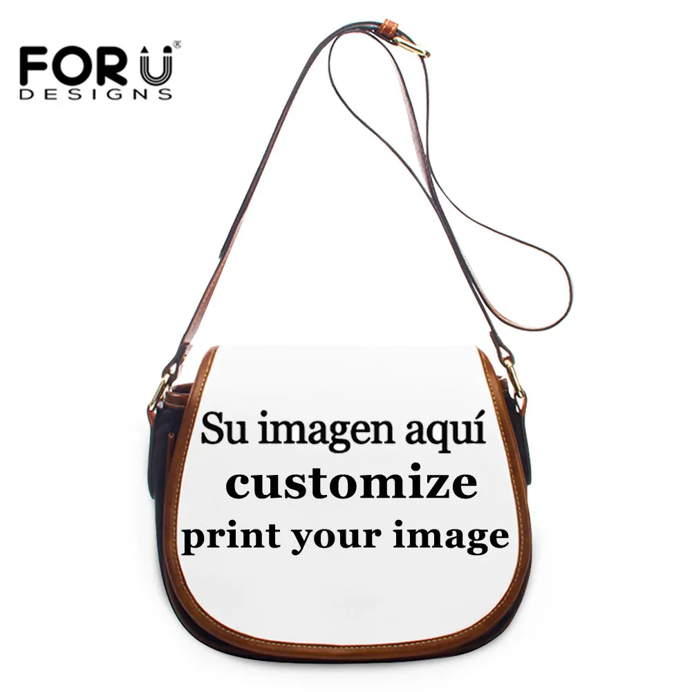 FORUDESIGNS/Для женщин сумка через плечо настроить изображение логотипа седельная
