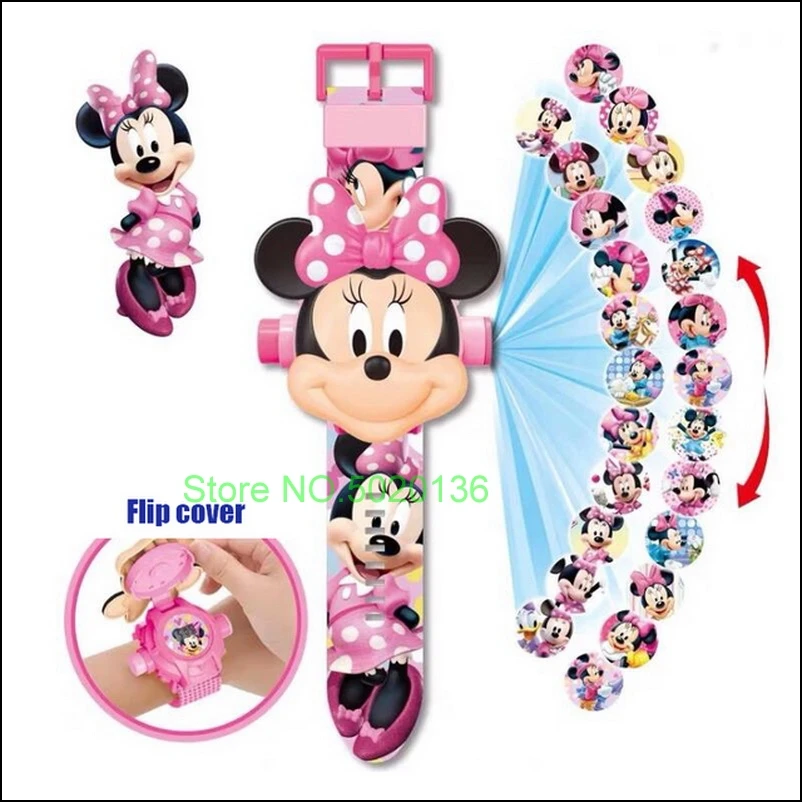 Nuevo reloj de juguete de dinosaurio con patrón de proyección 3D, figura de anime para niños, reloj electrónico de Pokémon, Pikachu, Spiderman, reloj de pulsera brillante