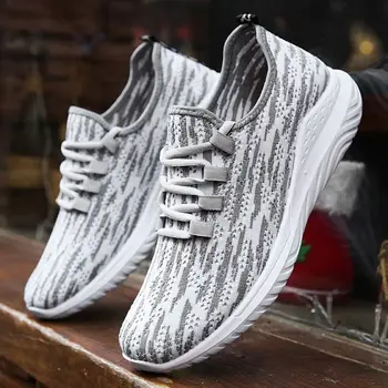 

Mesh Shoes Men Breathable Chunky Sneakers Man Knit Shoes Trekking Sneakers Gray Mens Spring Summer Sports Walking Shoes