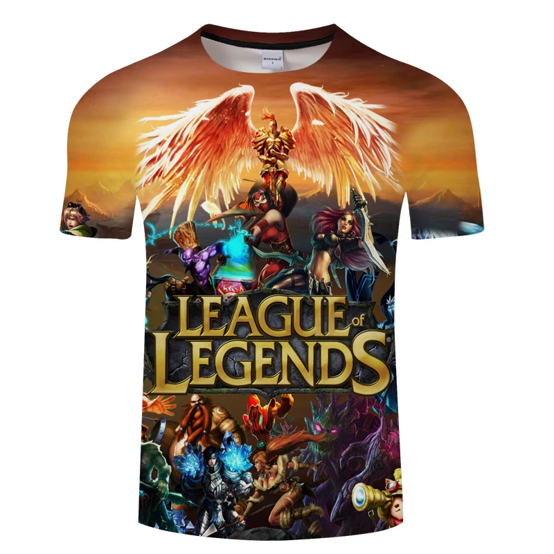 

league of legends fasion T-shirt men 3d Printed T Shirts LOL Game character pattern design Tshirt Quick dry Breathable tops tees