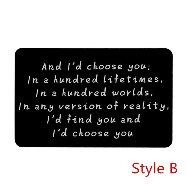 New Year Love Note Boyfriend Gifts Engraved Wallet Cards Inserts Anniversary Gifts party favors Christmas Gifts for Husband Men