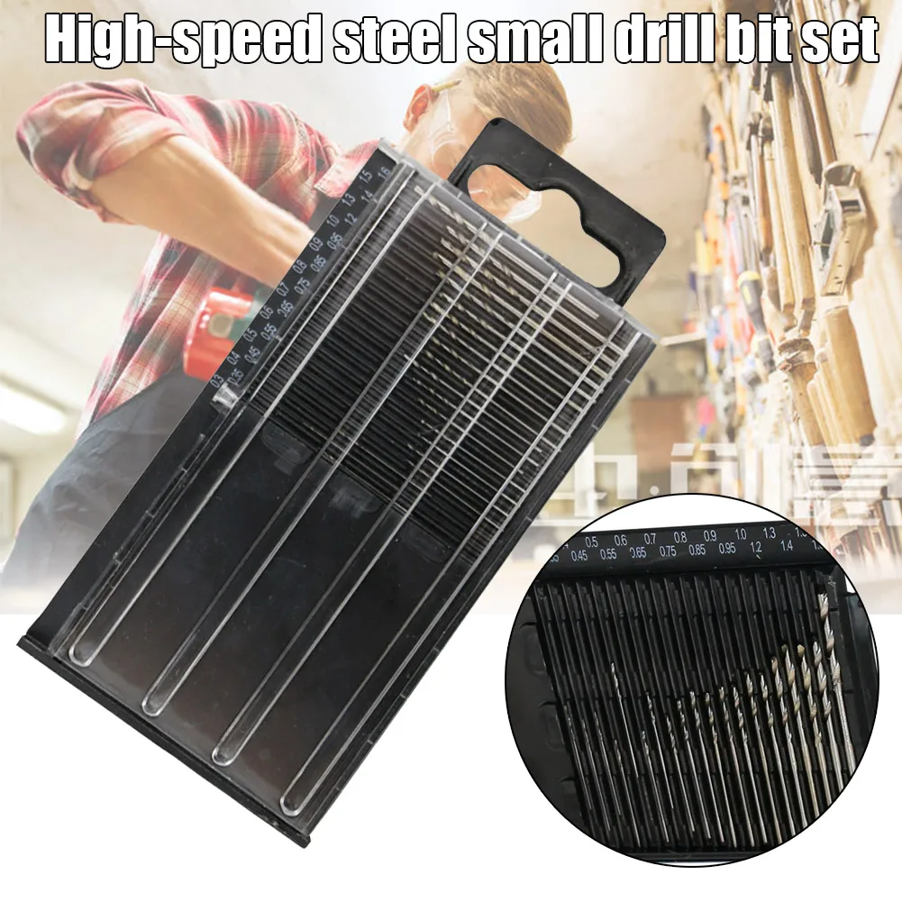

20Pcs/Set Mini Micro HSS Twist Drill Bit Kit 0.3mm-1.6mm Model Craft with Case HSS Twist Drill Bit Kit-30