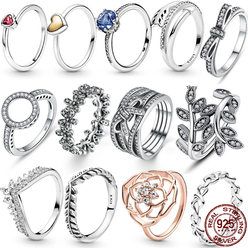 Anillos de plata de ley 925 para mujer, venta por anillos de la suerte de flores populares para mujer, fabricación de joyas, anillos Dorpshipping, tendencia 2021|Anillos| - AliExpress