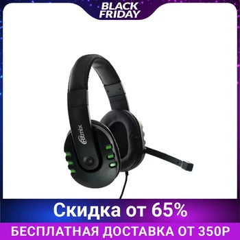 Headphones Ritmix RH 555M Gaming gaming oversized microphone 3 5 mm 1 8 m black 2819774