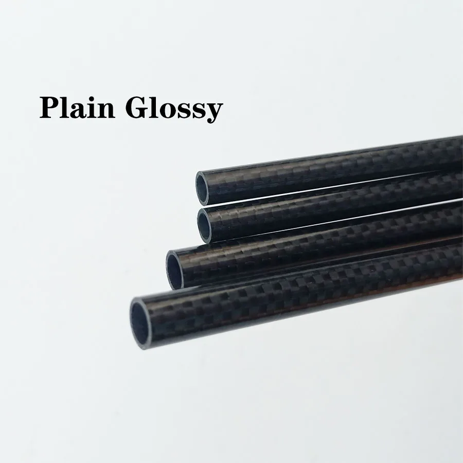 

Minimum batch size 2PCS Plain Glossy 3K 100% Carbon Fiber Circular Tube Length 500mm High Hardness OD 6mm 8mm 10mm