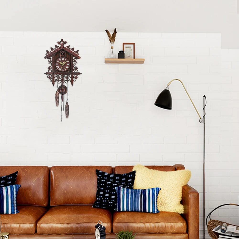 1 шт. Ретро винтажные часы деревянные настенные с кукушкой украшение для дома