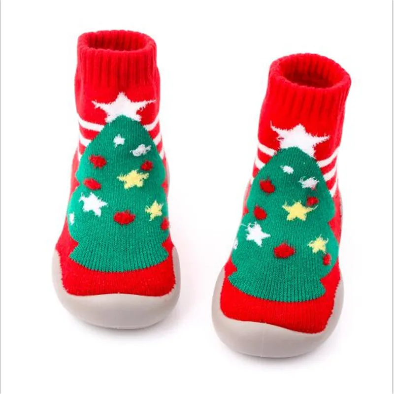 Рождественский подарок; детская обувь; Детские уличные носки для первых шагов; Детские носки с мягкой резиновой подошвой; нескользящие носки-тапочки для мальчиков и девочек - Цвет: show as picture