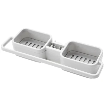 

Faucet Storage Racks Adjustable Sink Rag Sponge Draining Rack Kitchen Bathroom Soap Storage Holders Shelves