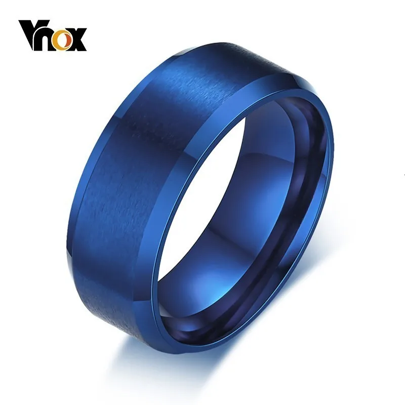 Мужское матовое кольцо Vnox обручальное из нержавеющей стали 8 мм классические