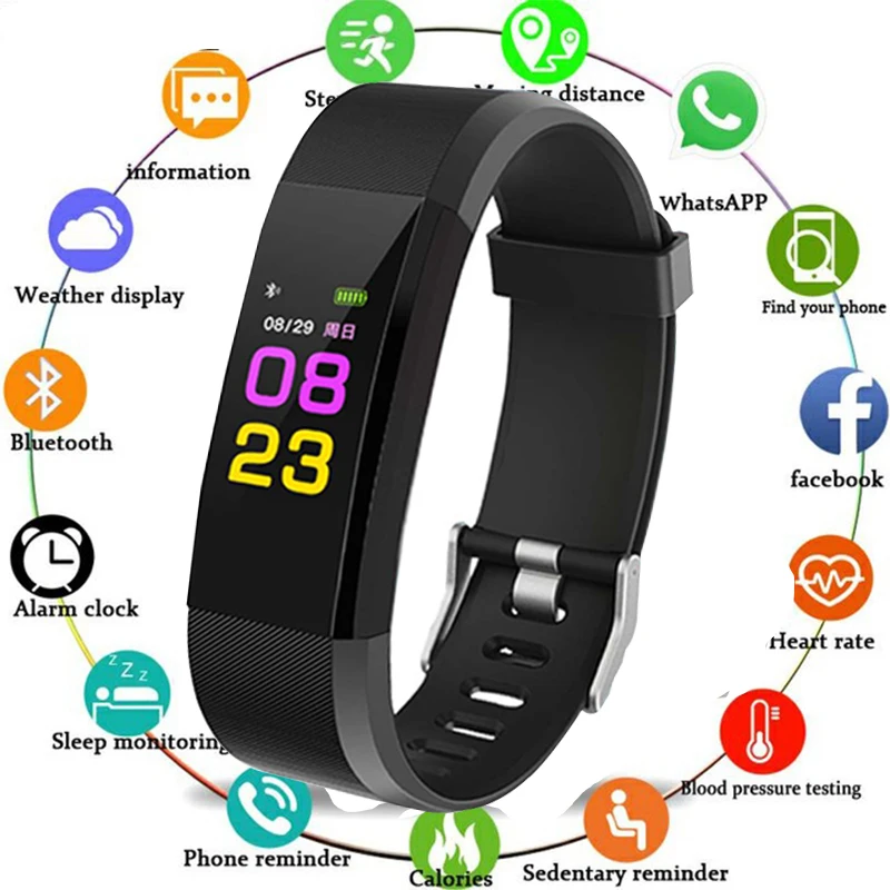 

2019 Sport Bracelet Watch Women Men LED Waterproof Smart Wrist Band Heart rate Blood Pressure Pedometer Clock For Android iOS
