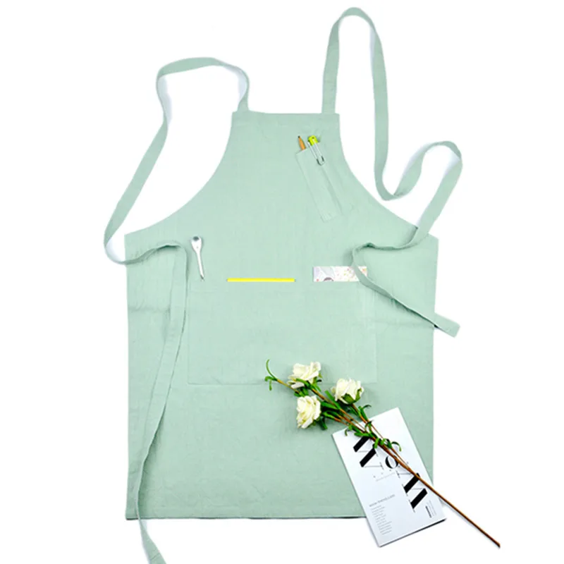 

4 Colors Long Cotton Apron Waitstaff Barista Bartender Baker Catering Pastry Chef Uniform Florist Painter Artist Work Wear K25