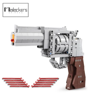 

Mailackers Technic Gun Handgun Revolver Pistol Can Fire Bullets Military WW2 Weapon Model Building Block Toys For Kids Boy Gift