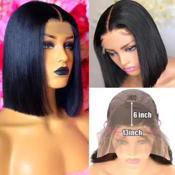

Transparent Lace Frontal Wigs Short Bob Wig Lace Front Human Hair Wigs 13x6 Lace Front Wig Remy Brazilian Hair Wigs For Women