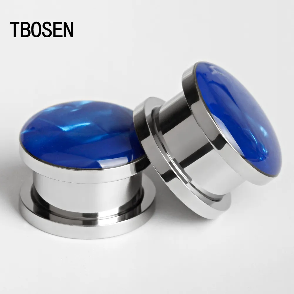 TBOSEN, корпус из нержавеющей стали, серьги для пирсинга, туннели, кольцо, ювелирные изделия для тела, измерительные приборы, модные винтовые измерительные приборы, серьги, 2 шт., 2 г, 0 г, 00 г