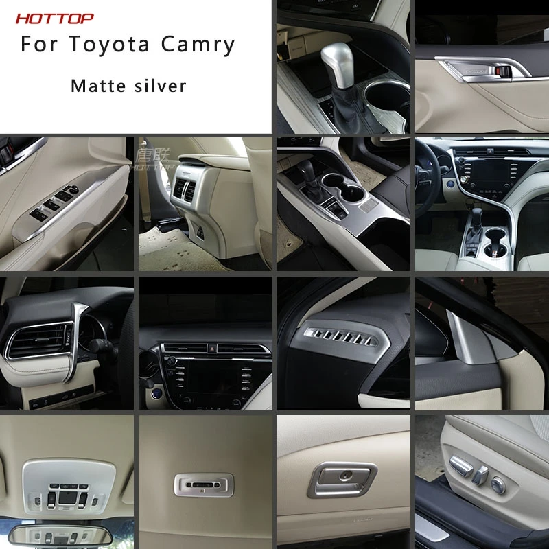 Полный комплект чехол на руль для Toyota Camry 2018 2019 интерьерный серебристый