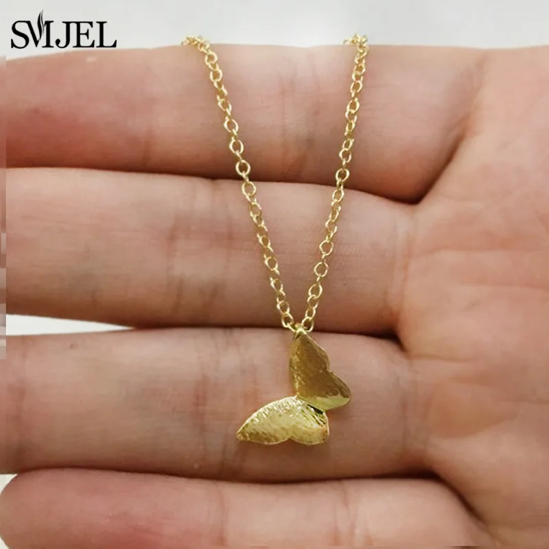 SMJEL матовая бабочка эффектные ожерелья подвески женский чокер ошейник слон