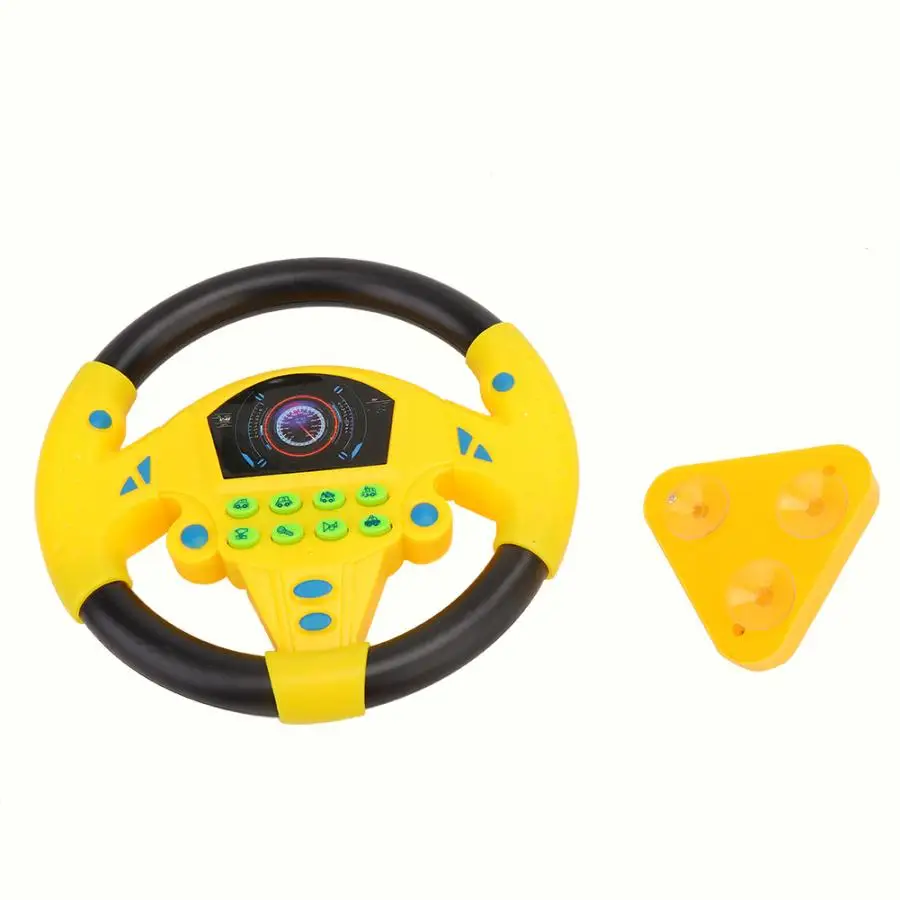 21cm yellow Электрическая детская музыкальная игрушка с рулевым колесом, светильник со звуком, Детская имитация, коляска, руль, Bebe Volante, гоночная игрушка водителя - Цвет: 21cm yellow