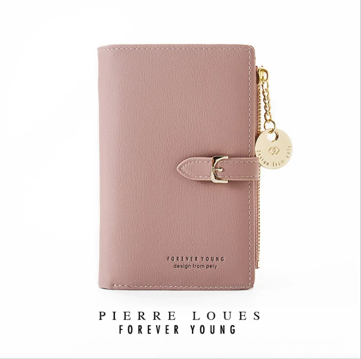 Lotus color Модный короткий женский кошелек в Корейском стиле с несколькими слотами, держатель для карт, небольшой женский кошелек, мини клатч в стиле пэчворк - Color: Lotus color