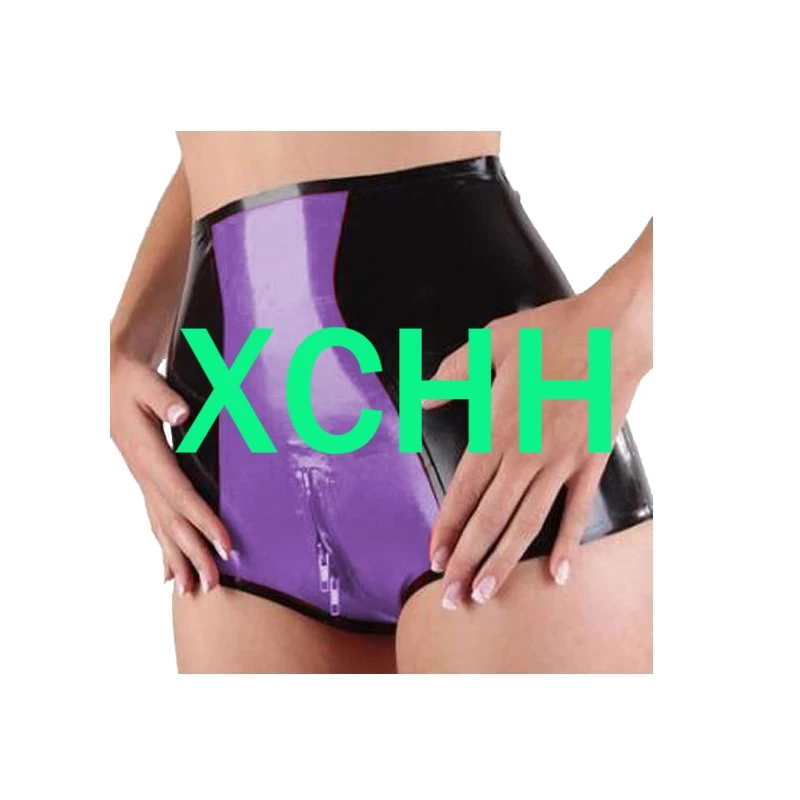 

Sexy Latex Underwear Briefs Handmade Women Short Pants With Crotch Zipper kakegurui cosplay costume