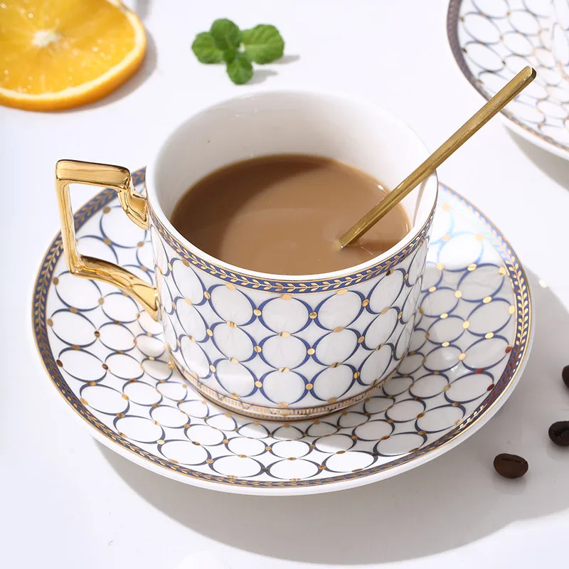 

Ceramic Coffee Mugs Breakfast Milk Tea Cup Drinkware With Tray & Spoon Kitchen Drinking Utensils Wedding Gifts Eco-Friendly