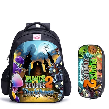 

16 Inch Plants VS Zombie School Backpack Hot Game School Backpack for Girls Boys Book Bag Shoulder Backpacks Mochila Infantil