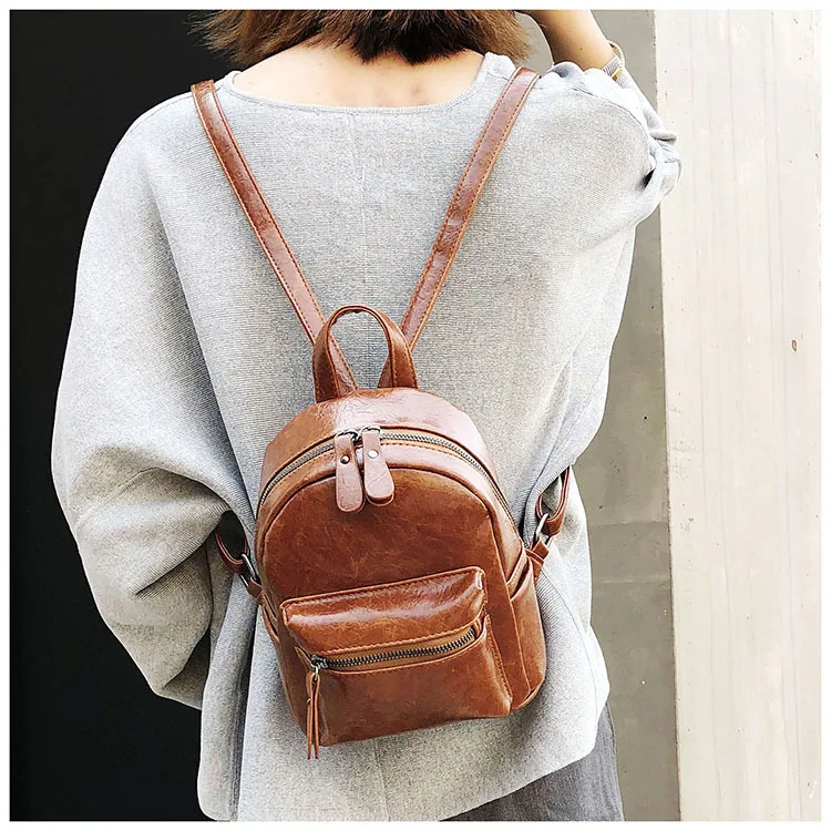 Дизайнерский Модный женский рюкзак из искусственной кожи мини Мягкий сенсорный многофункциональный маленький рюкзак женская сумка на плечо