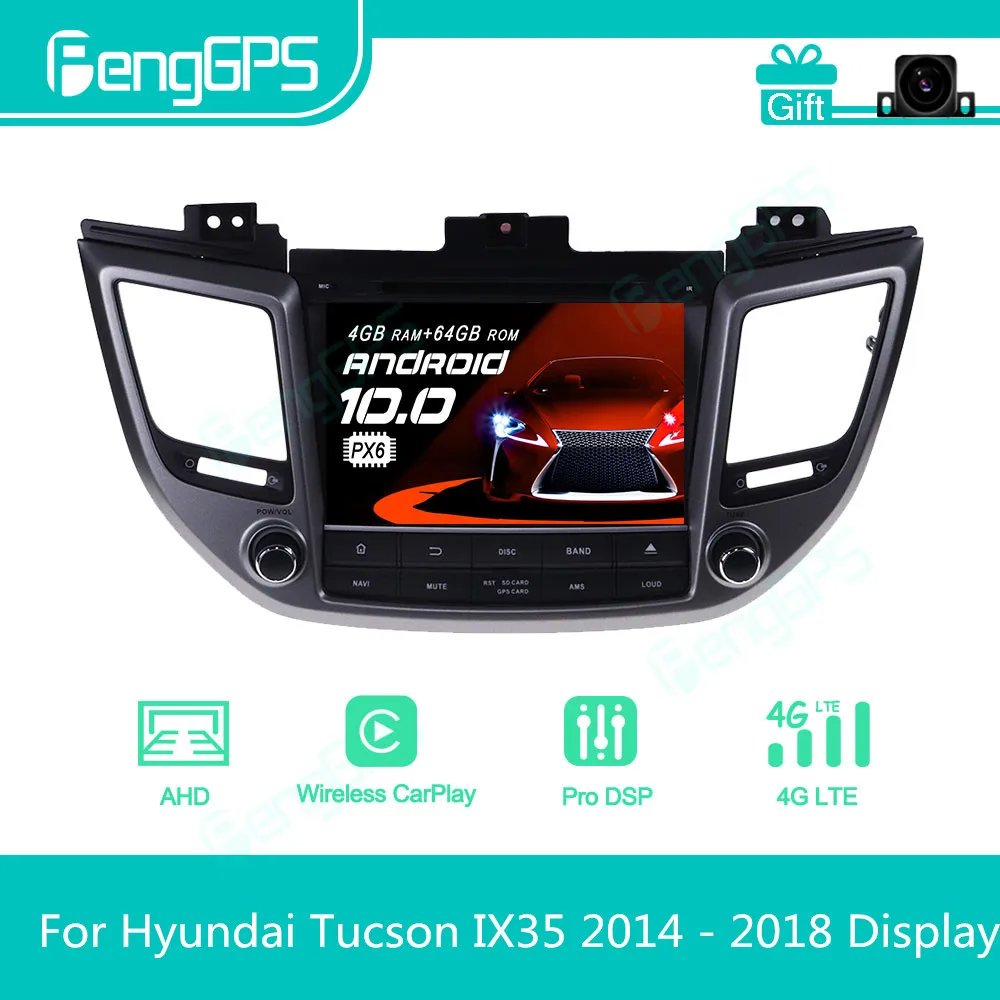 Per Hyundai Tucson Ix35 2014 - 2018 Autoradio Android Stereo Multimedia Lettore Dvd 2 Din Autoradio Navigazione Gps Unità Px6
