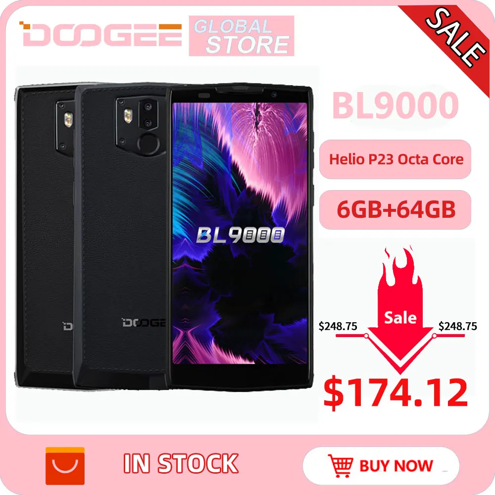 DOOGEE BL9000 смартфон 6 ГБ 64 Гб Helio P23 Octa Core 5V5A мгновенная зарядка 9000 мА/ч Беспроводной