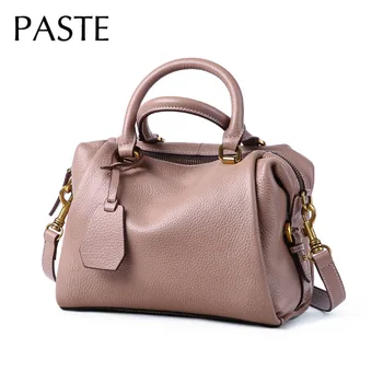 

2020 Genuine Advanced Leather Hand Bag Women's Handbag Large Boston Bag All-match Female Shoulder Bag Luxury Casual Tote Bags