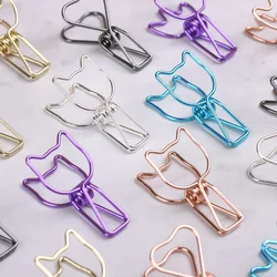 Trombones en métal pour bureau, pinces à relier, évidé, longue queue de poisson, clips pour dossier, organisateur, papeterie, ensemble de 6 pièces, design 
