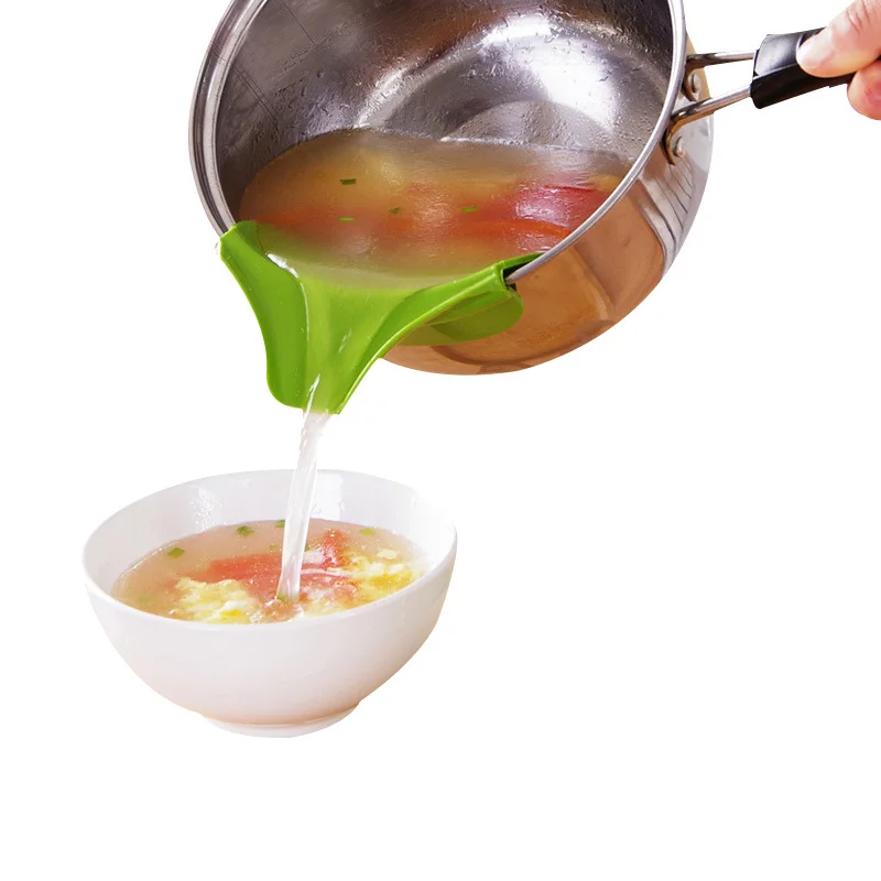 Silicone Pour Soup Funnel Kitchen Gadget s Water Deflector Cooking 